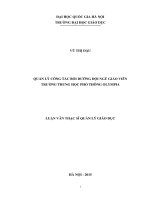 Quản lý công tác bồi dưỡng đội ngũ giáo viên Trường Trung học phổ thông Olympia