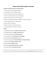 Direct and indirect speech exercise 