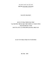 Quản lý hoạt động dạy học tại trường trung học phổ thông lý nhân tông thành phố bắc ninh đáp ứng yêu cầu đổi mới giáo dục hiện nay 