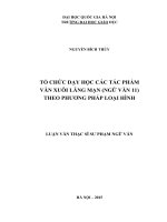 Tổ chức dạy học các tác phẩm văn xuôi lãng mạn (ngữ văn 11) theo phương pháp loại hình 