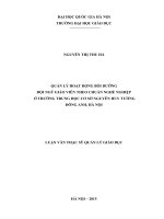 Quản lý hoạt động bồi dưỡng đội ngũ giáo viên theo chuẩn nghề nghiệp ở trường trung hoc cơ sở nguyễn huy tưởng   đông anh, hà nội