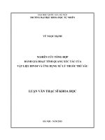 Nghiên cứu tổng hợp, đánh giá hoạt tính quang xúc tác của vật liệu BiVO4 và ứng dụng xử lý thuốc trừ sâu 