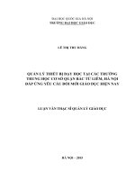 Quản lý thiết bị dạy học tại các trường trung học cơ sở quận bắc từ liêm, hà nội đáp ứng yêu cầu đổi mới giáo dục hiện nay 
