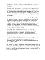 Has internet provided a lot of valuable information or caused problems 