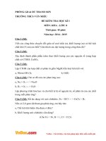 Đề kiểm tra 45 phút học kì 1 môn Hóa học lớp 8 trường THCS Văn Miếu, Thanh Sơn năm 2014 - 2015