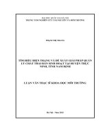 Tìm hiểu hiện trạng và đề xuất giải pháp quản lý chất thải rắn sinh hoạt huyện Trực Ninh, tỉnh Nam Định