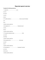 Reported speech exercise 4 