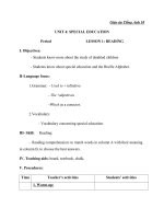 Giáo án Tiếng Anh 10 Unit 4: Special education