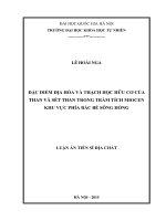 Đặc điểm địa hóa và thạch học hữu cơ của than và sét than trong trầm tích miocen khu vực phía bắc bể sông hồng 