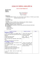 Giáo án Tiếng Anh 10 unit 14: The World cup