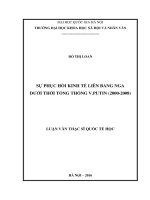 Sự phục hồi kinh tế liên bang nga dưới thời tổng thống v putin (2000 2008) 