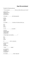 Gap fills worksheet 