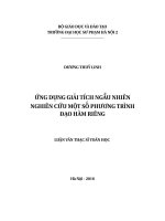 Ứng dụng giải tích ngẫu nhiên nghiên cứu một số phương trình đạo hàm riêng 