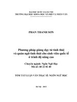 Phương pháp giảng dạy từ tình thái và quán ngữ tình thái cho sinh viên quốc tế ở trình độ nâng cao 