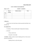 Giáo án Tiếng Anh 10 Unit 3: People s background