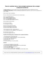 How to combine two or more simple sentences into a single compound sentence 