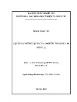 Lịch và nông lịch của người thái đen ở sơn la 