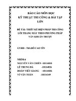 BÁO cáo THIẾT kế BIỆN PHÁP THI CÔNG lỗi THANG máy THEO PHƯƠNG PHÁP ván KHUẨN TRƯỢT 