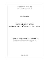 Quản lý hoạt động đánh giá sự phù hợp tại việt nam