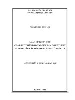Luận cứ khoa học của phát triển đào tạo sư phạm nghệ thuật đáp ứng yêu cầu đổi mới giáo dục ở nước ta