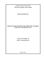 Phương pháp sinh dữ liệu kiểm thử tự động cho các ứng dụng java 