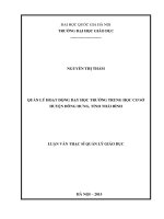 Quản lý hoạt động dạy học trường trung học cơ sở huyện đông hưng ,tỉnh thái bình 