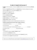 In spite of despite and because of 