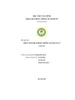 ĐỀ tài PHÂN TÍCH hệ THỐNG THÔNG TIN QUẢN lý vật tư 