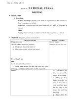 Giáo án Tiếng Anh 10 unit 11: National parks