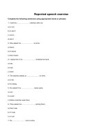 Reported speech exercise 