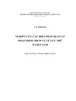 Nghiên cứu các biện pháp quản lý hoạt động dịch vụ về lưu trữ ở việt nam 