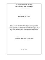Rèn luyện tư duy sáng tạo cho học sinh năng lực trung bình về toán thông qua dạy học chủ đề phương trình mũ và logarit 