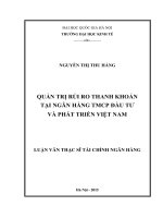 Quản trị rủi ro thanh khoản tại ngân hàng TMCP đầu tư và phát triển việt nam 