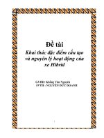 ĐỀ tài KHAI THÁC đặc điểm cấu tạo và NGUYÊN lý HOẠT ĐỘNG của XE HIBRID 