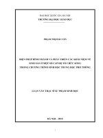 Biện pháp hình thành và phát triển các khái niệm về sinh sản ở một số cấp độ tổ chức sống trong chương trình sinh học trung học phổ thông 