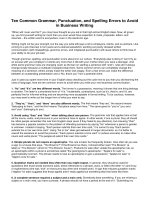 Ten common grammar punctuation and spelling errors to avoid in business writing 