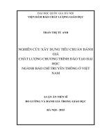 Nghiên cứu xây dựng tiêu chuẩn đánh giá chất lượng chương trình đào tạo đại học ngành báo chí truyền thông ở việt nam
