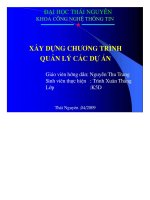 BÁO cáo xây DỰNG CHƯƠNG TRÌNH QUẢN lý các dự án 