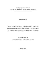 Đảng bộ huyện tiên lữ (hưng yên) lãnh đạo phát triển giáo dục phổ thông bậc tiểu học và trung học cơ sở từ năm 2006 đến năm 2014