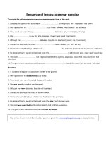 Sequence of tenses grammar exercise 