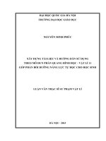 Xây dựng tài liệu và hướng dẫn sử dụng theo mô đun phần quang hình học – vật lí 11 góp phần bồi dưỡng năng lực tự học cho học sinh 