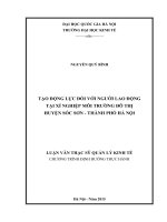 Tạo động lực đối với người lao động tại xí nghiệp môi trường đô thị huyện sóc sơn, thành phố hà nội 