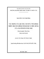Tác động của quảng cáo sữa vinamilk trên truyền hình tới hành vi tiêu dùng của người dân ở hà nội 