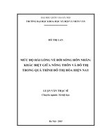 Mức độ hài lòng về đời sống hôn nhân khác biệt giữa nông thôn và thành thị trong quá trình đô thị hóa hiện nay 