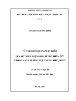Từ thế giới quan phật giáo đến sự triển hiện khách thể thẩm mỹ trong văn chương tuệ trung thượng sĩ 