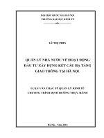 Quản lý nhà nước về hoạt động đầu tư xây dựng kết cấu hạ tầng giao thông tại hà nội 