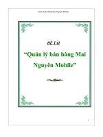 ĐỒ án QUẢN lý bán HÀNG MAI NGUYÊN MOBILE 