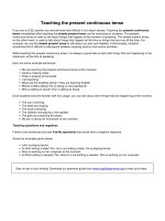 Teaching the present continuous tense 