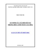 An ninh của xã hội dân sự trong bối cảnh toàn cầu hóa 