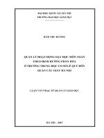 Quản lý hoạt động dạy học môn toán theo định hướng phân hóa ở trường trung học cơ sở lê quý đôn quận cầu giấy hà nội 